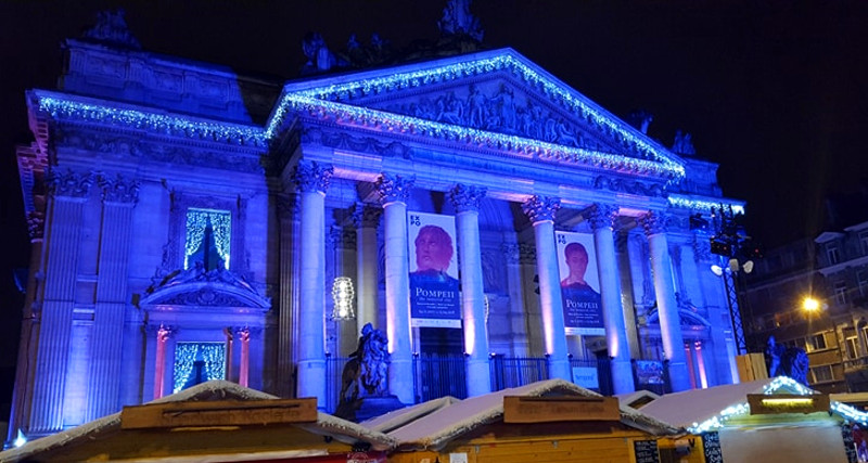 Place de la Bourse à Bruxelles à Noel